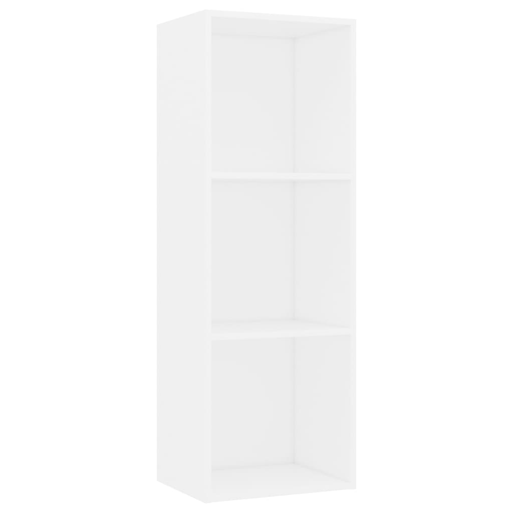 

vidaXL 3-Tier Book Cabinet White 15.7"x11.8"x44.9" Engineered Wood