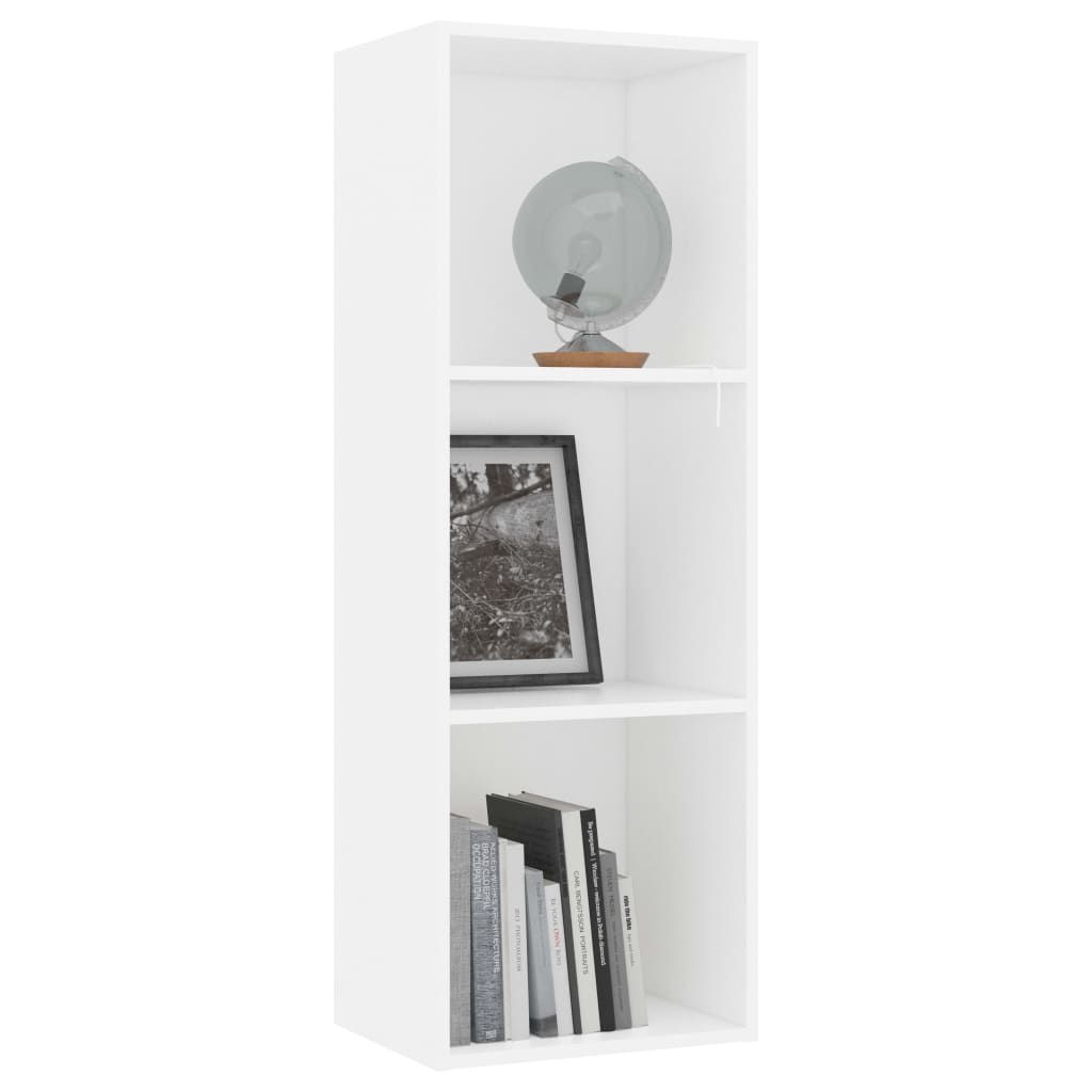 vidaXL 3patrová knihovna bílá 40 x 30 x 114 cm dřevotříska