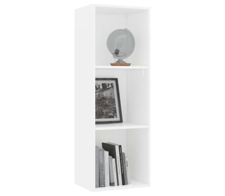 vidaXL 3patrová knihovna bílá 40 x 30 x 114 cm dřevotříska