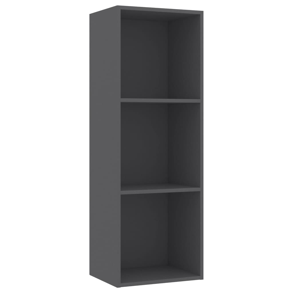 

vidaXL 3-Tier Book Cabinet Gray 15.7"x11.8"x44.9" Engineered Wood