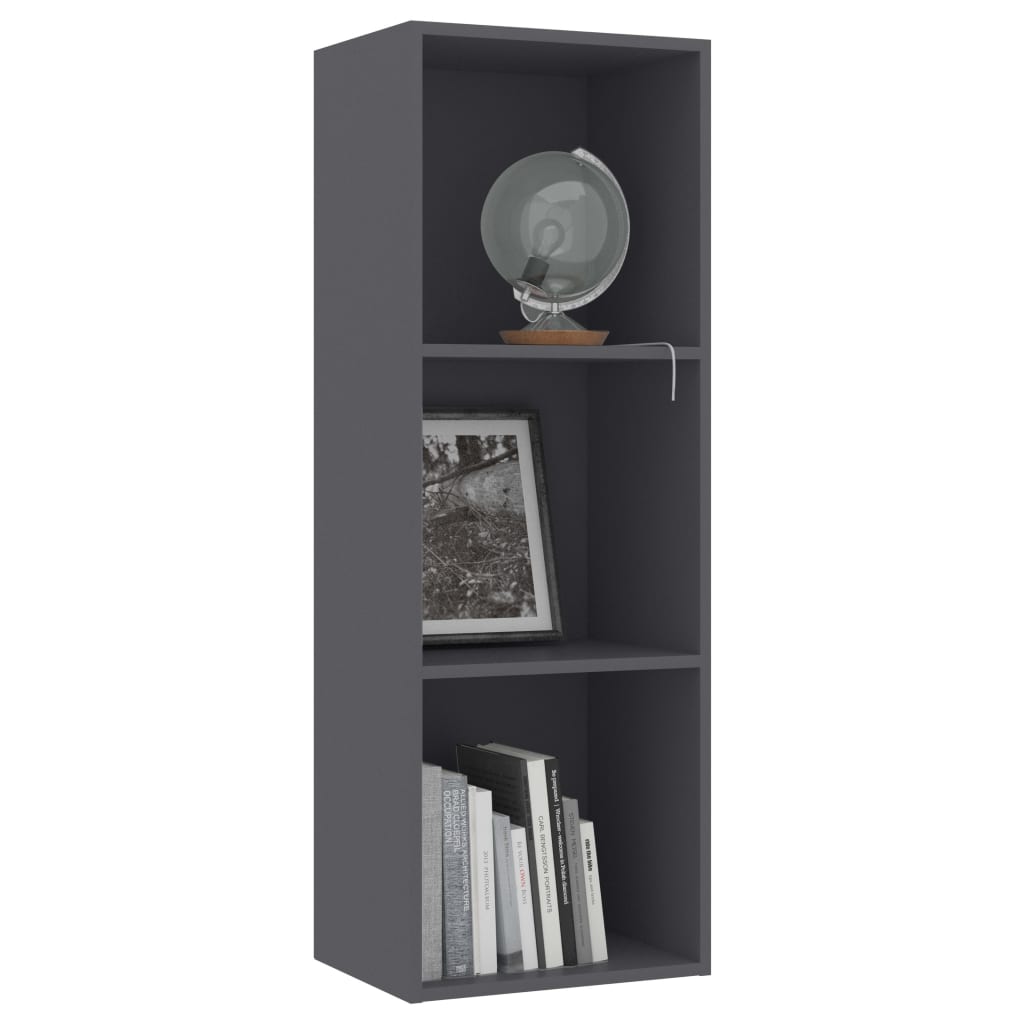 

vidaXL Boekenkast met 3 schappen 40x30x114 cm spaanplaat grijs