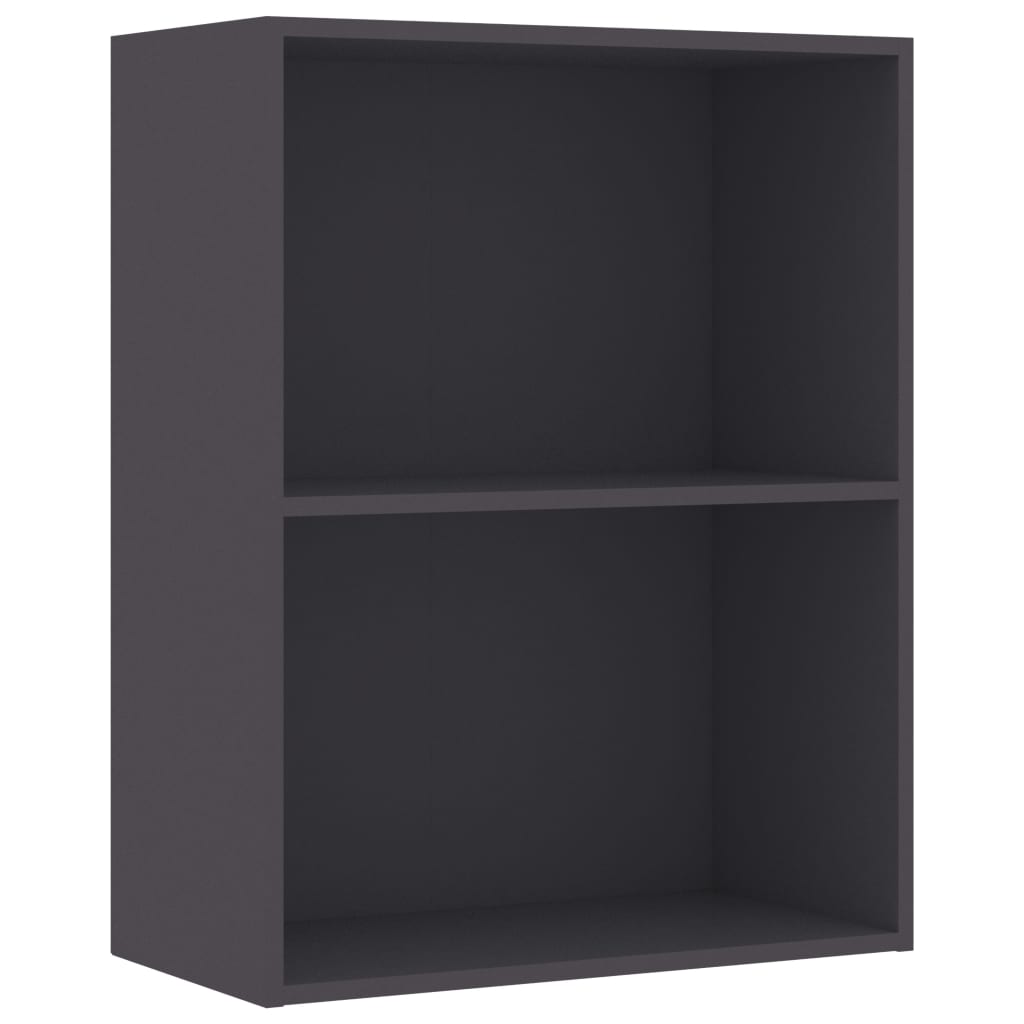 

vidaXL 2-Tier Book Cabinet Gray 23.6"x11.8"x30.1" Engineered Wood