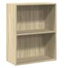 vidaXL 2 korrusega riiul Sonoma tamm 60x30x76,5 cm puitlaastplaat