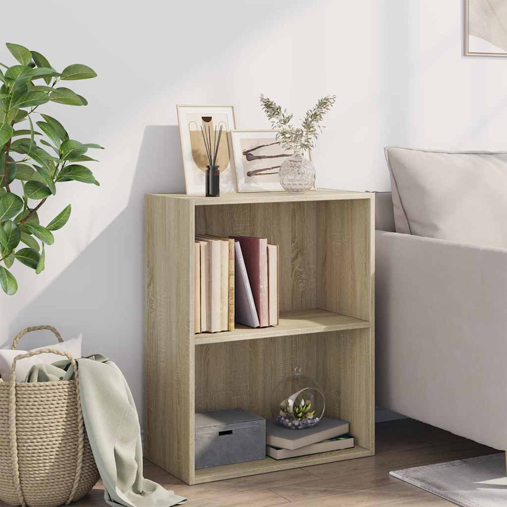 

vidaXL Boekenkast met 2 schappen 60x30x76,5 cm spaanplaat sonoma eiken