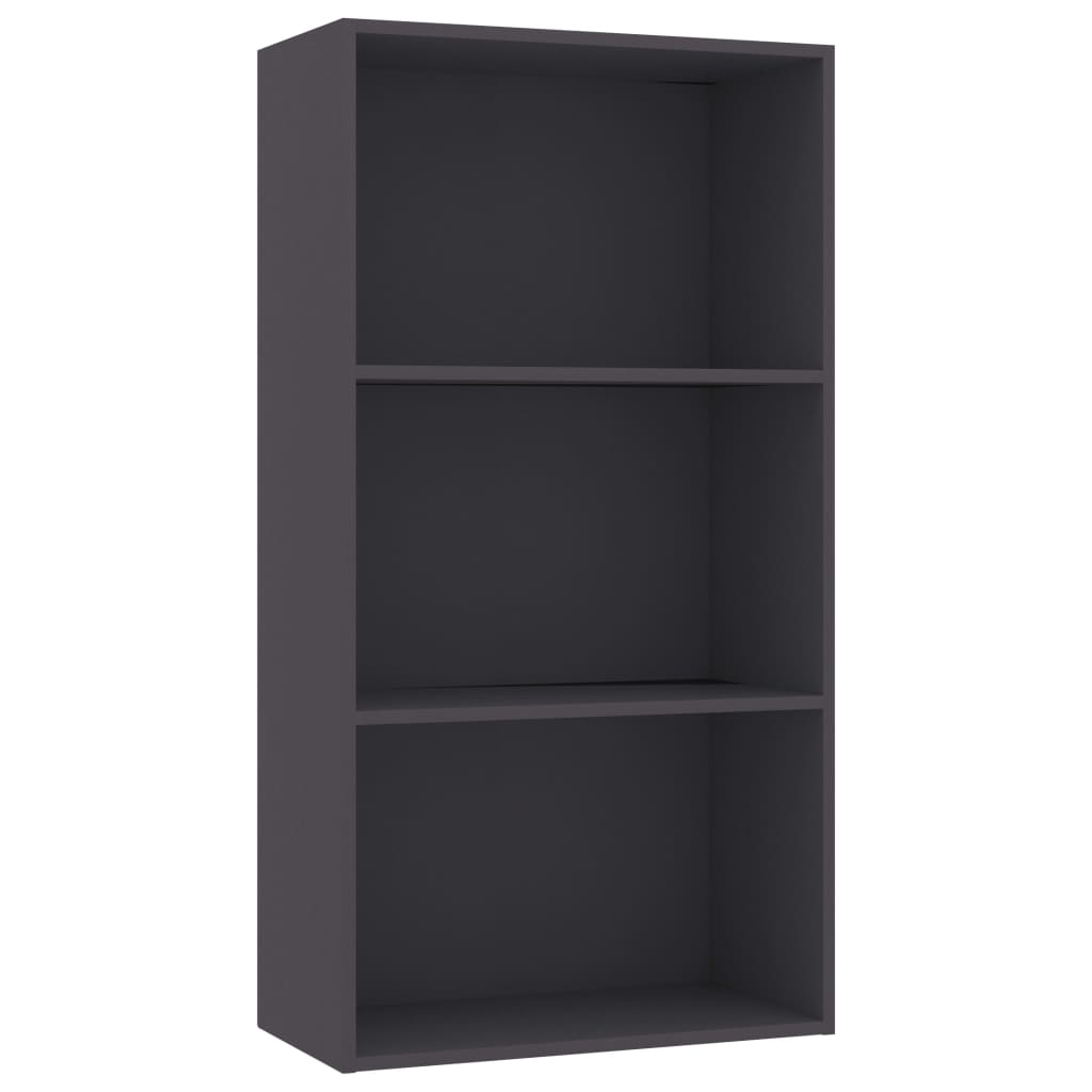 

vidaXL 3-Tier Book Cabinet Gray 23.6"x11.8"x44.9" Engineered Wood