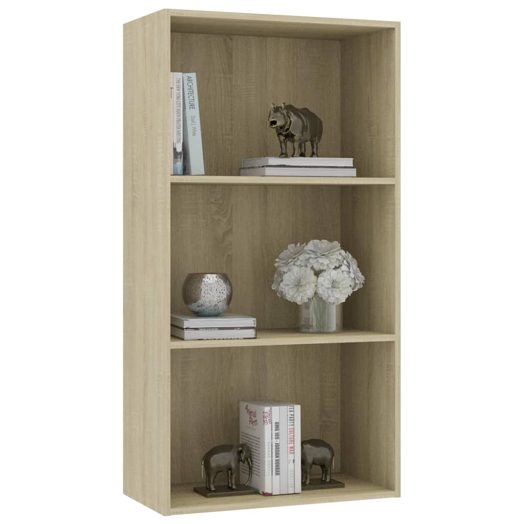 

vidaXL Boekenkast 3 schappen 60x30x114 cm spaanplaat sonoma eikenkleur