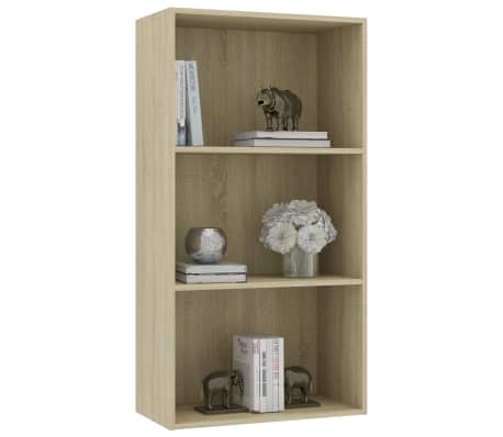 vidaXL Spintelė knygoms, 3 lentynos, ąžuolo spalvos, 60x30x114cm, MDP