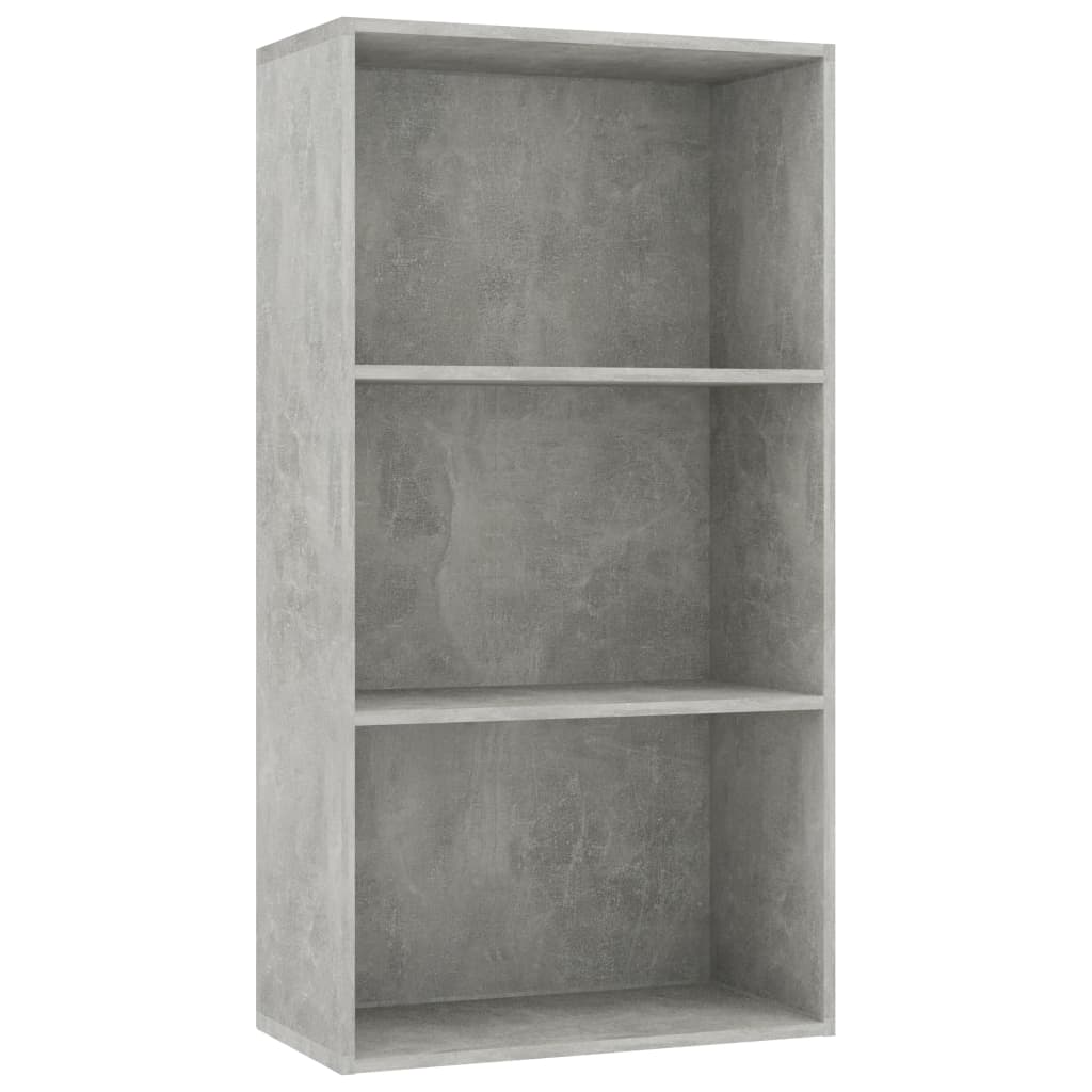 

vidaXL 3-Tier Book Cabinet Concrete Gray 23.6"x11.8"x44.9" Engineered Wood