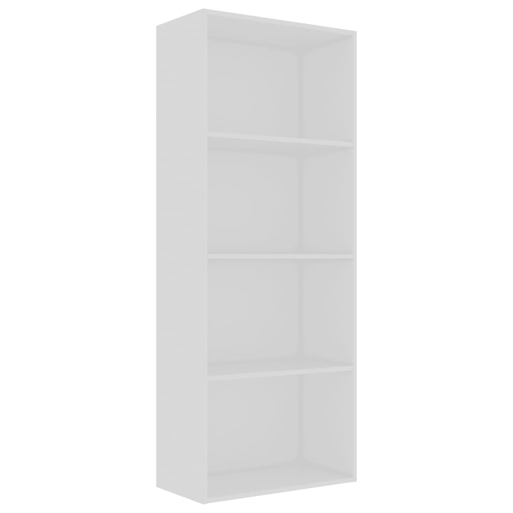

vidaXL 4-Tier Book Cabinet White 23.6"x11.8"x59.6" Engineered Wood