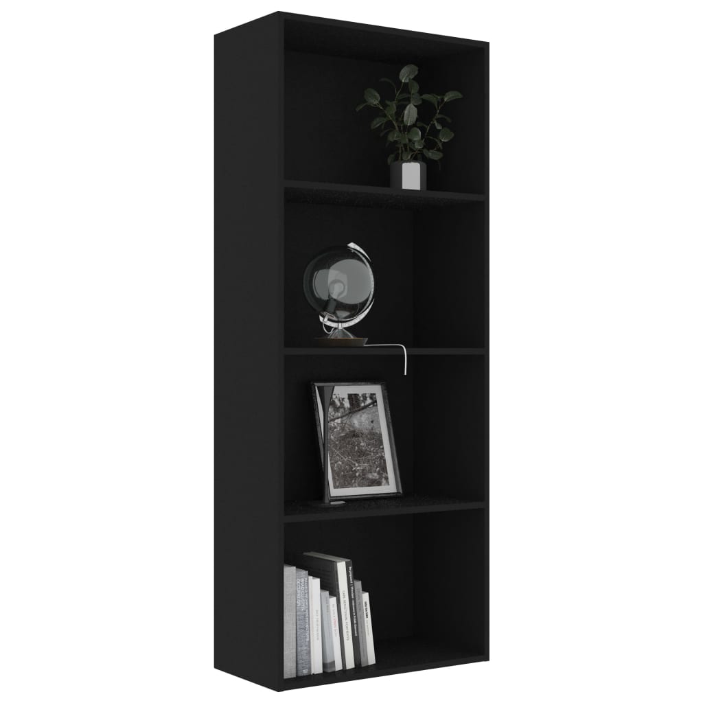 

vidaXL Boekenkast met 4 schappen 60x30x151,5 cm spaanplaat zwart