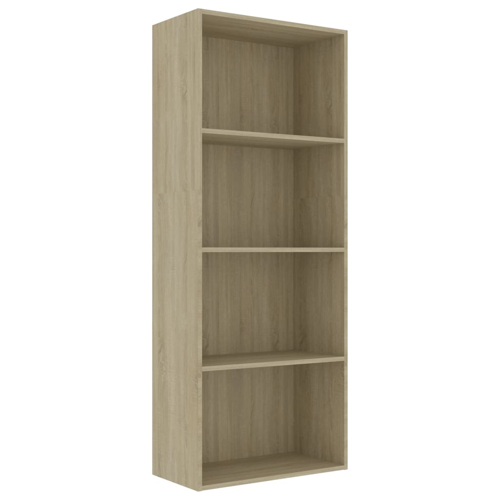 

vidaXL 4-Tier Book Cabinet Sonoma Oak 23.6"x11.8"x59.6" Engineered Wood