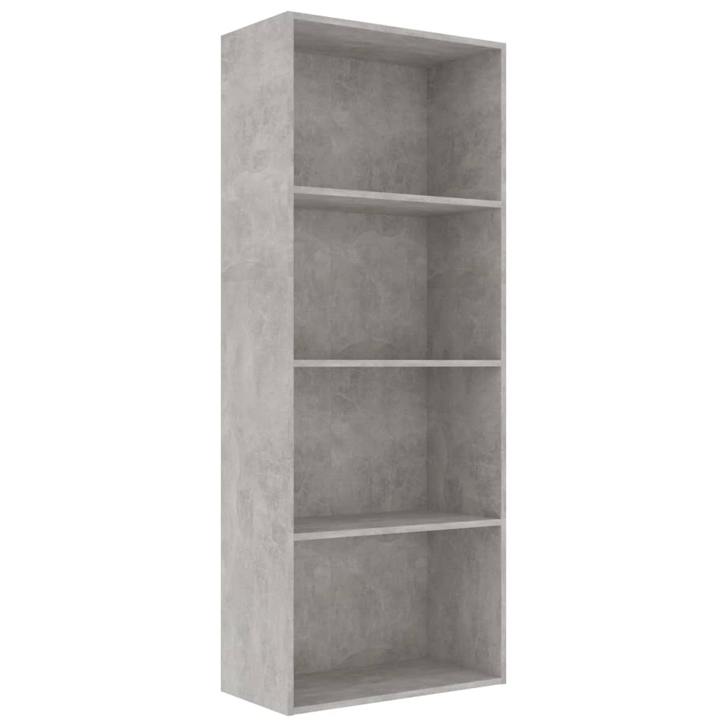 

vidaXL 4-Tier Book Cabinet Concrete Gray 23.6"x11.8"x59.6" Engineered Wood