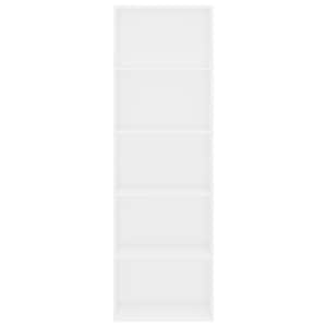 5patrová knihovna bílá 60 x 30 x 189 cm kompozitní dřevo - obrázek 4