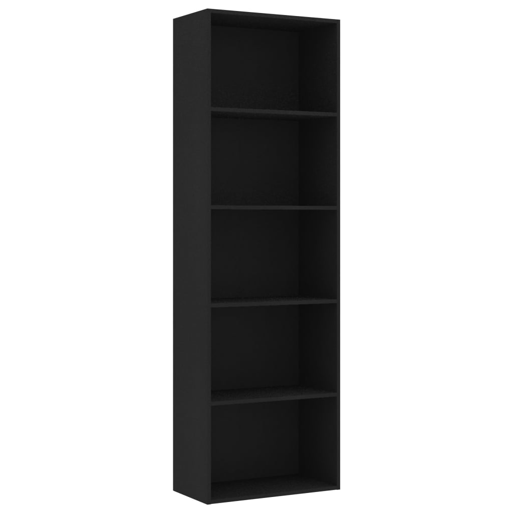 vidaXL 5patrová knihovna černá 60 x 30 x 189 cm kompozitní dřevo