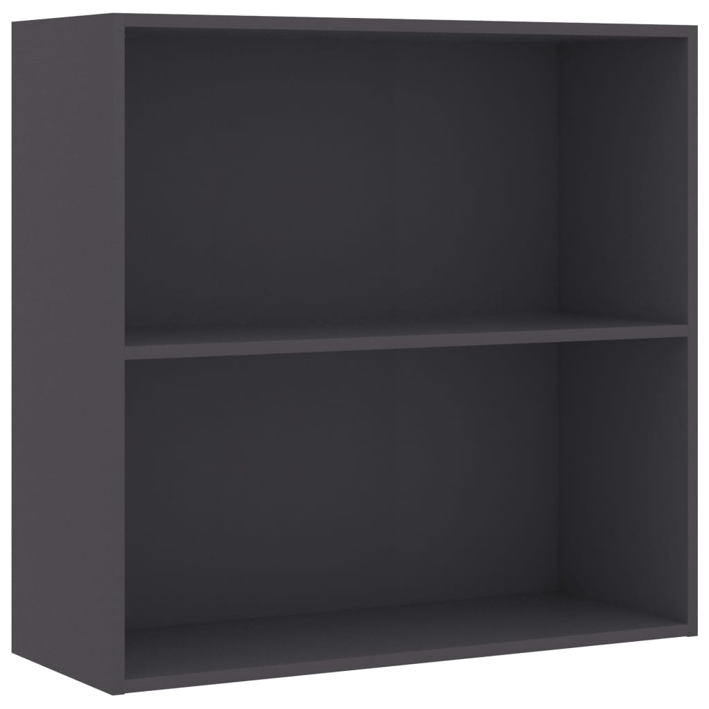 

vidaXL 2-Tier Book Cabinet Gray 31.5"x11.8"x30.1" Chipboard