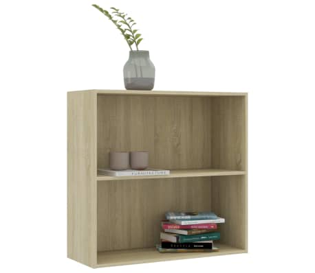 vidaXL 2-Tier Book Cabinet Sonoma Oak 31.5"x11.8"x30.1" Engineered Wood