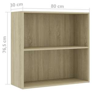Knihovna dub sonoma 80x30x76,5 cm kompozitní dřevo - obrázek 6