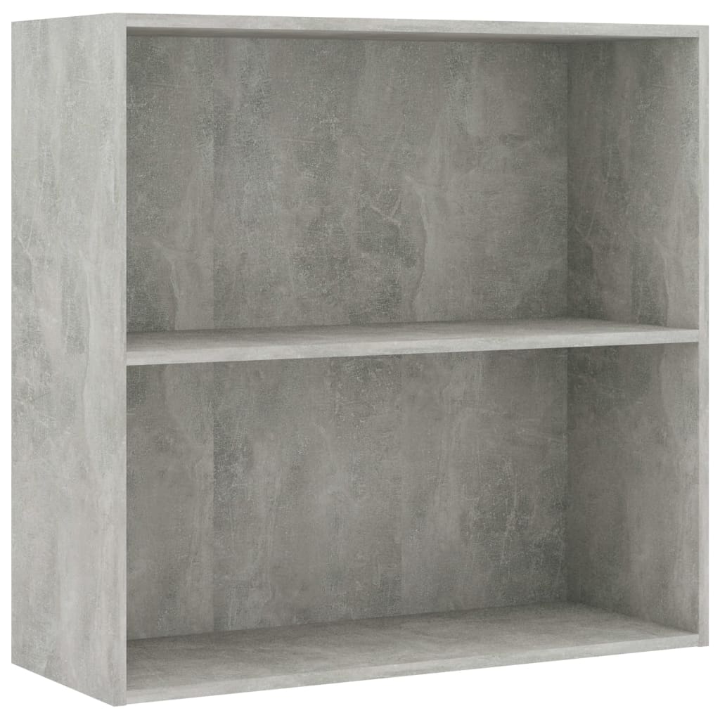 

vidaXL 2-Tier Book Cabinet Concrete Gray 31.5"x11.8"x30.1" Engineered Wood