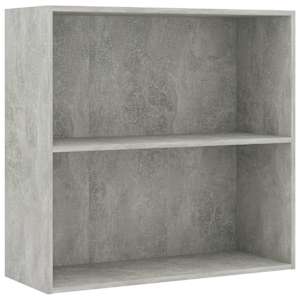 2patrová knihovna betonově šedá 80 x 30 x 76,5 cm dřevotříska - obrázek 2