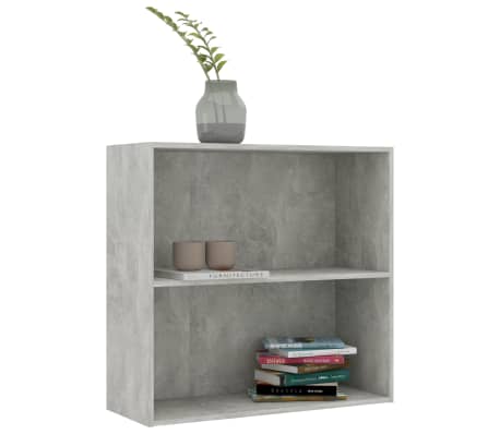vidaXL 2-Tier Book Cabinet Concrete Gray 31.5"x11.8"x30.1" Engineered Wood
