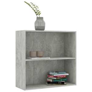 2patrová knihovna betonově šedá 80 x 30 x 76,5 cm dřevotříska - obrázek 3