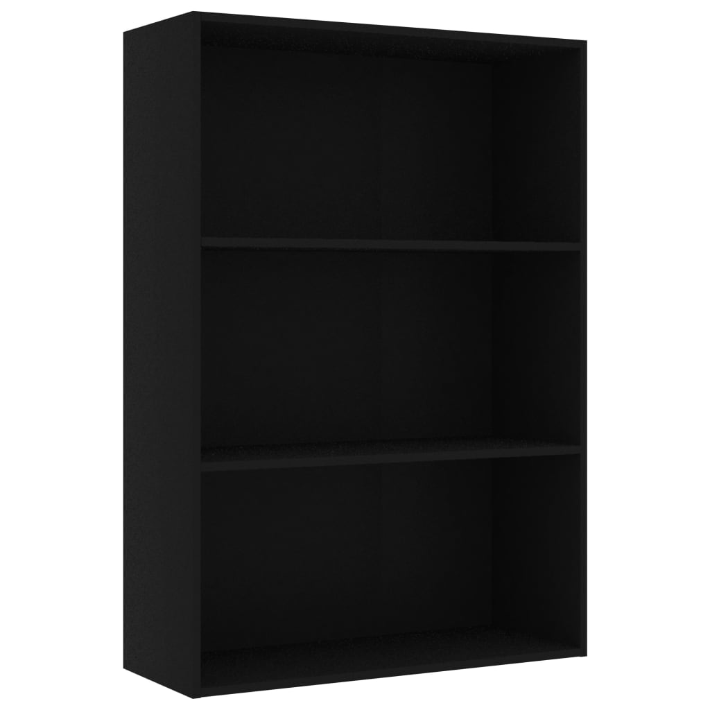 

vidaXL 3-Tier Book Cabinet Black 31.5"x11.8"x44.9" Engineered Wood