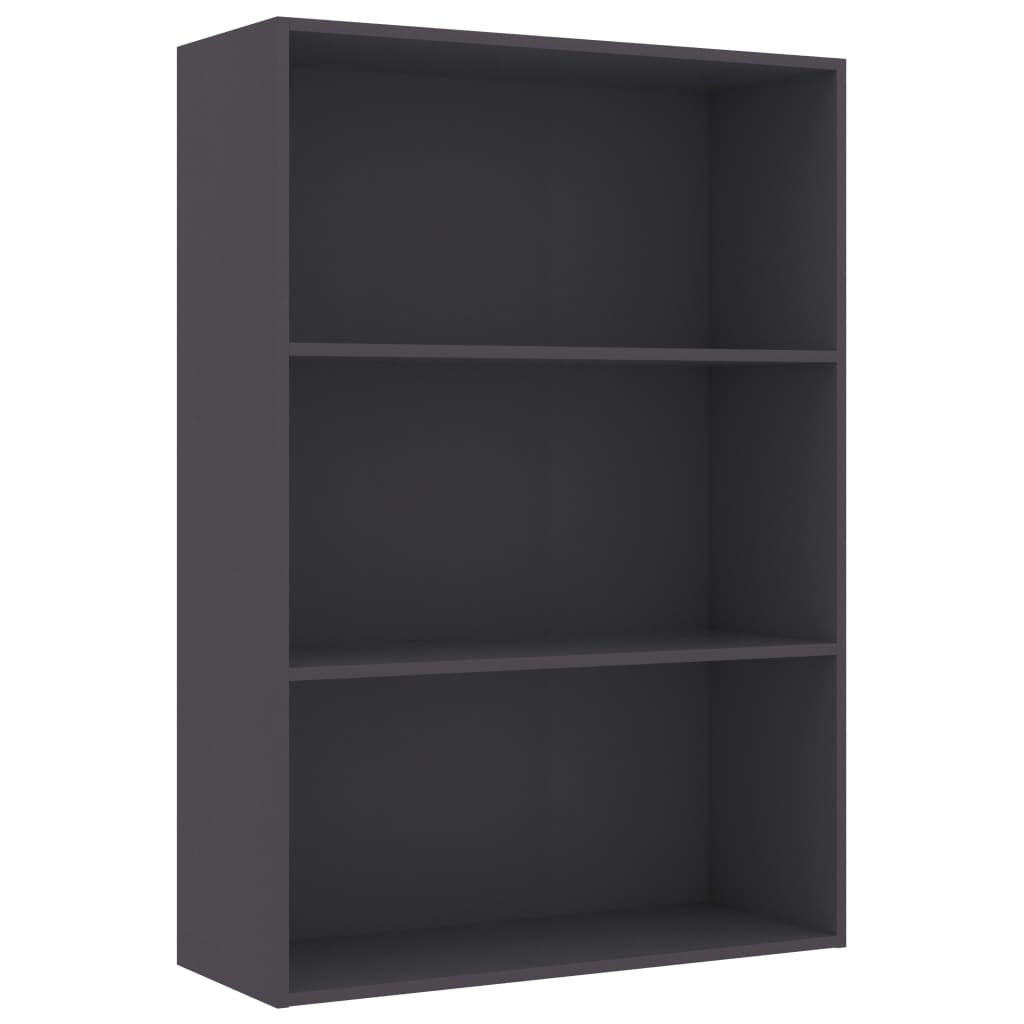 

vidaXL 3-Tier Book Cabinet Gray 31.5"x11.8"x44.9" Engineered Wood