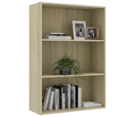 vidaXL Boekenkast 3 schappen 80x30x114 cm hout sonoma eikenkleur