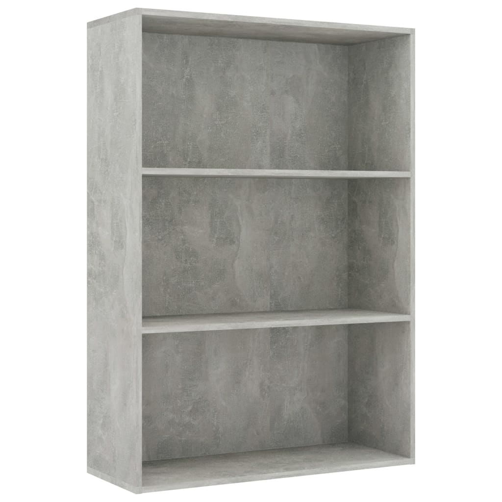 

vidaXL 3-Tier Book Cabinet Concrete Gray 31.5"x11.8"x44.9" Engineered Wood