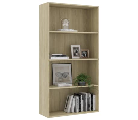 vidaXL 4-Tier Book Cabinet Sonoma Oak 80x30x1515 cm Engineered Wood