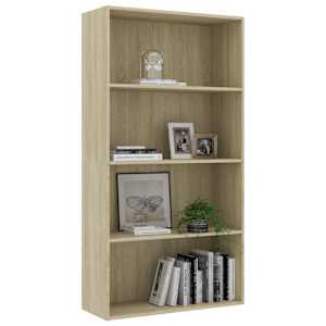 vidaXL Spintelė knygoms, 4 lentynos, ąžuolo, 80x30x151,5cm, MDP