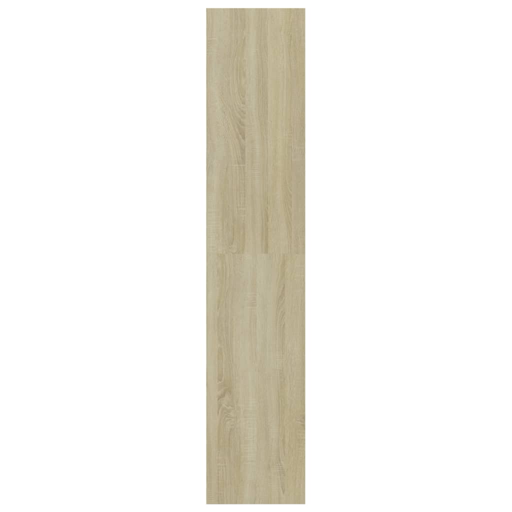 4-szintes fehér-sonoma szerelt fa könyvszekrény 60x30x151,5 cm 
