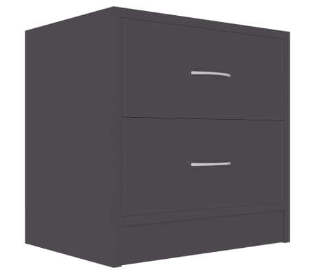 vidaXL Κομοδίνα 2 τεμ. Γκρι 40 x 30 x 40 εκ. από Μοριοσανίδα