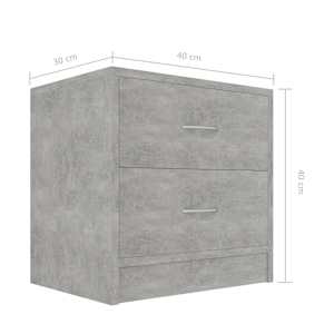 Noční stolek betonově šedý 40 x 30 x 40 cm kompozitní dřevo - obrázek 6