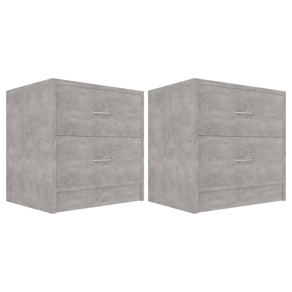  Nočné stolíky 2 ks, betónovo sivé 40x30x40 cm, drevotrieska
