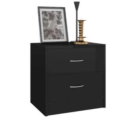 vidaXL Nattbord høyglans svart 40x30x40 cm konstruert tre
