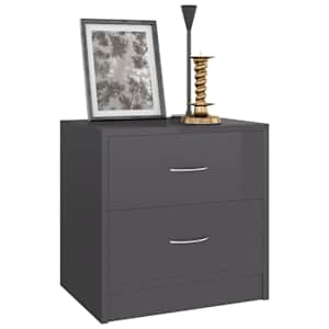 vidaXL Bedside Cabinet High Gloss Grey 40x30x40 cm Engineered Wood