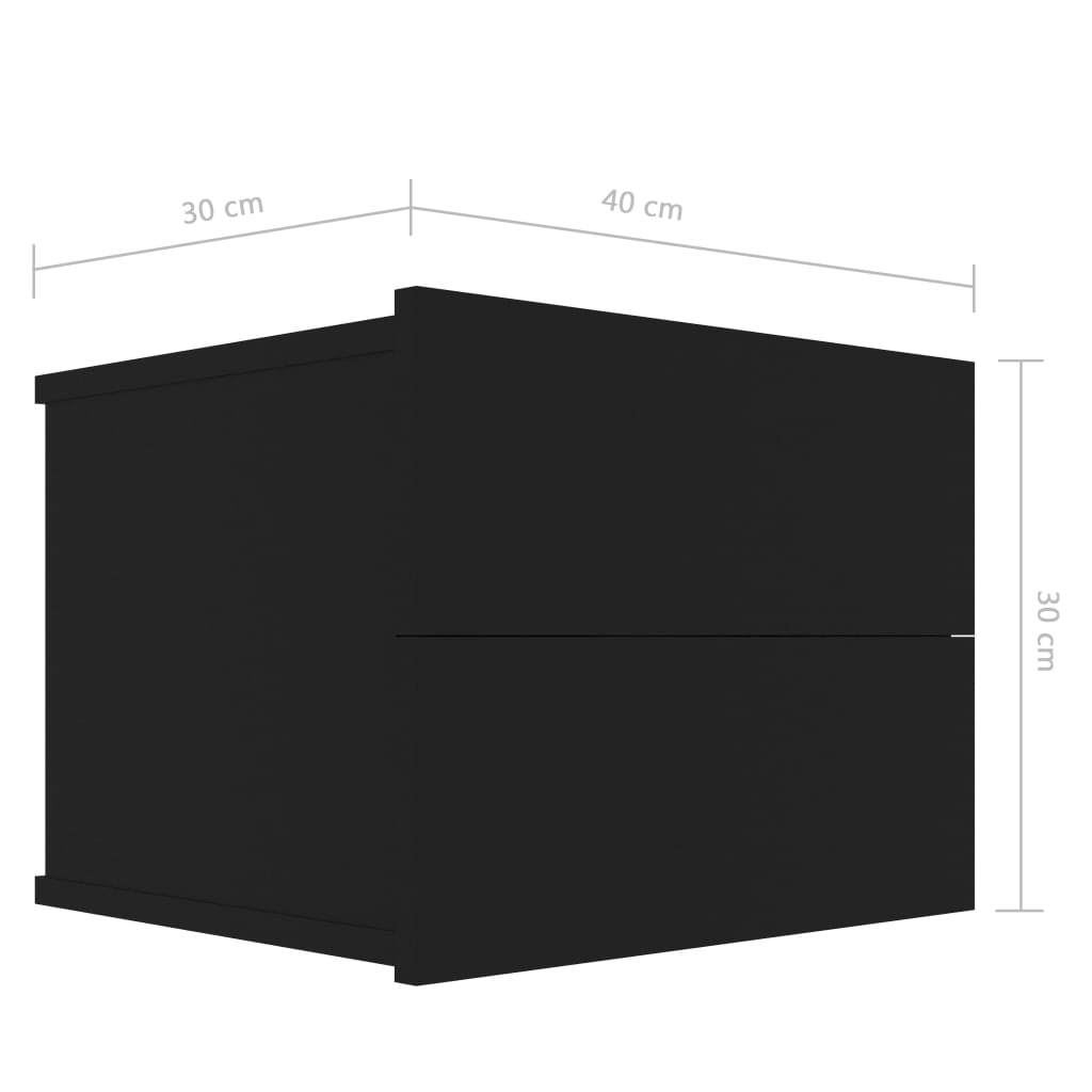 Nachttisch Schwarz 40 x 30 x 30 cm Spanplatte