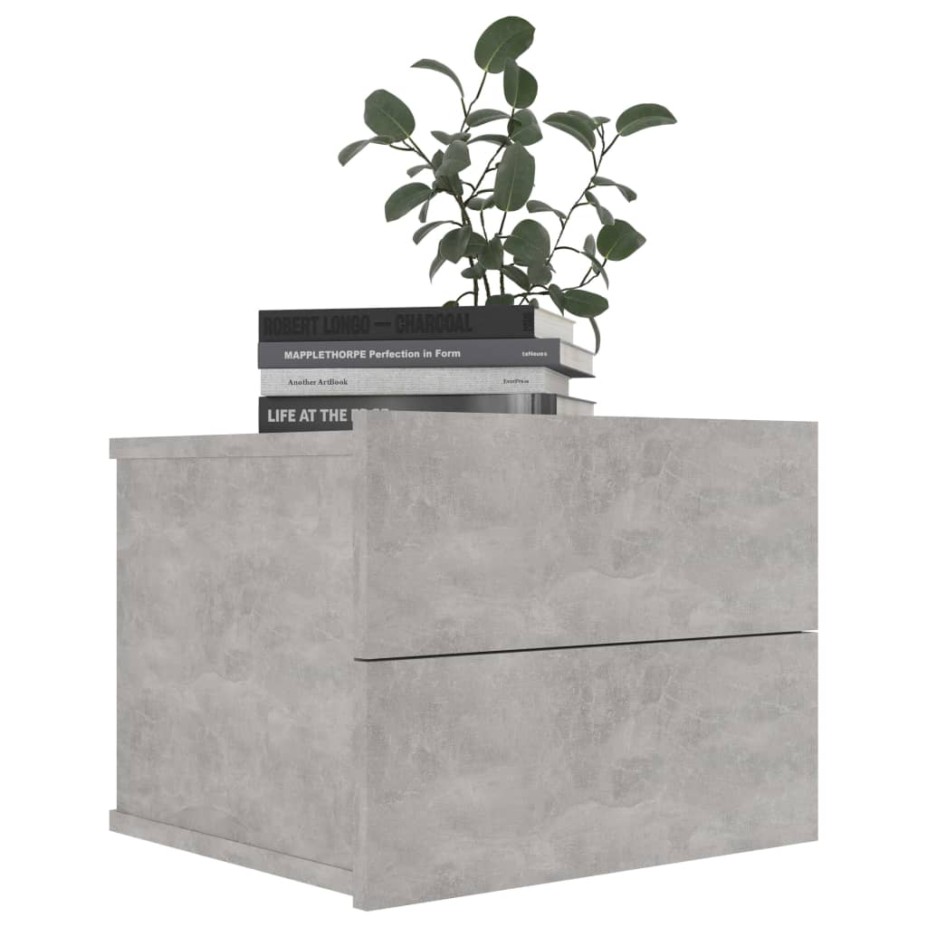 vidaXL Nachtkastje 40x30x30 cm bewerkt hout betongrijs afbeelding