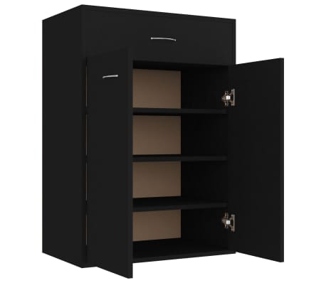 vidaXL خزانة أحذية لون أسود 60&times;35&times;84 سم خشب صناعي