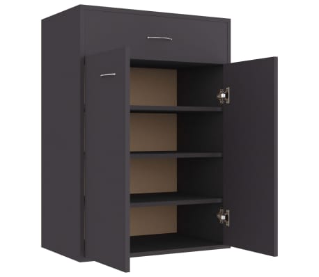 vidaXL Shoe Cabinet Gray 23.6"x13.8"x33.1" Engineered Wood