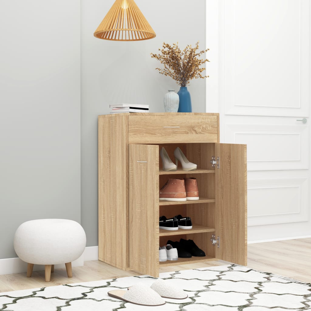 

vidaXL Schoenenkast 60x35x84 cm spaanplaat sonoma eikenkleurig
