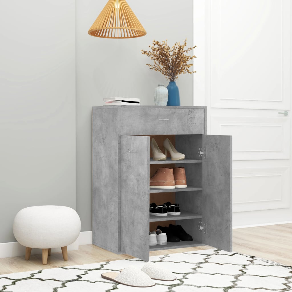 

vidaXL Schoenenkast 60x35x84 cm spaanplaat betongrijs