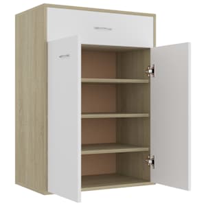 vidaXL Παπουτσοθήκη Λευκή / Sonoma Δρυς 60 x 35 x 84 εκ. Μοριοσανίδα
