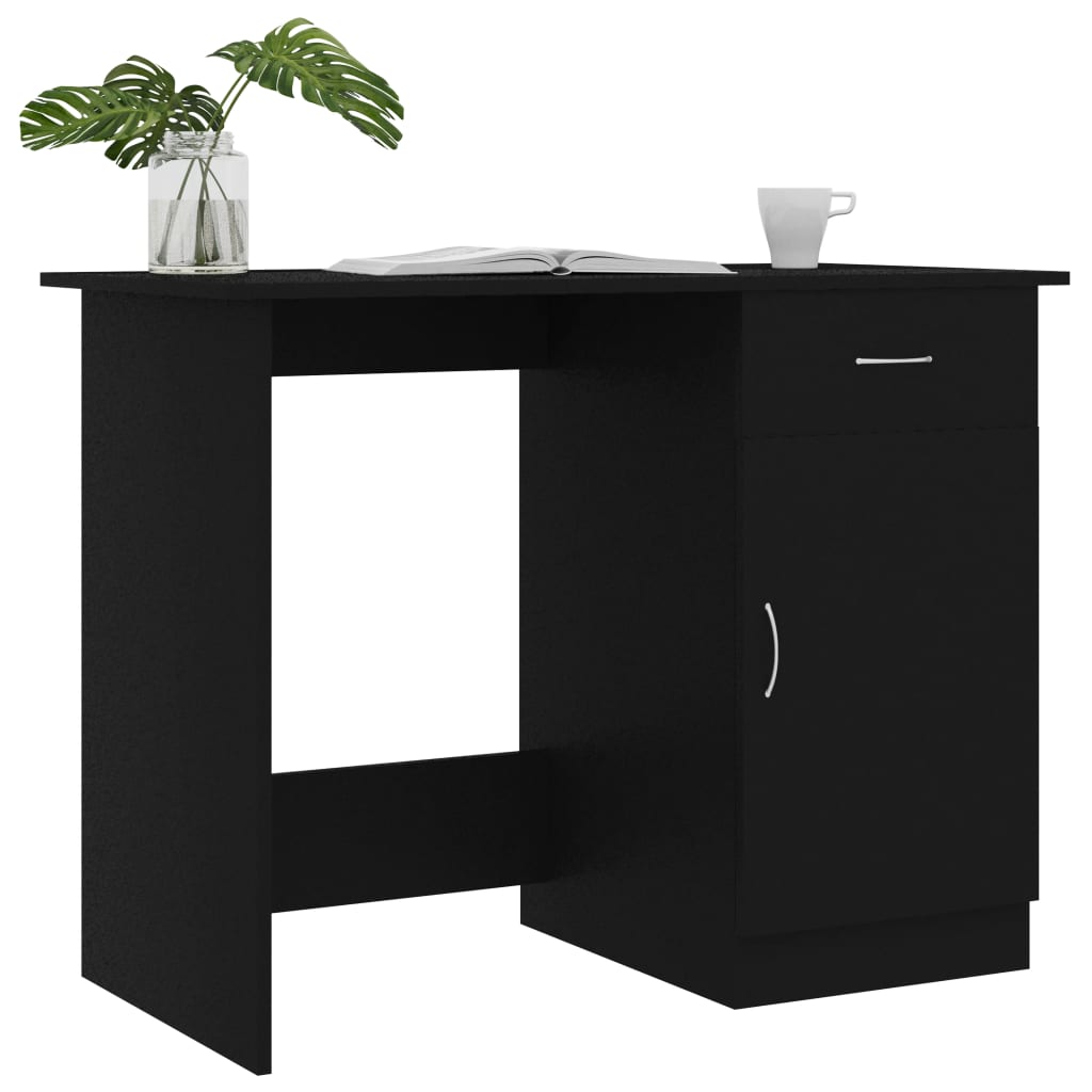 Rašomasis stalas, juodos spalvos, 100x50x76cm, MDP | Stepinfit