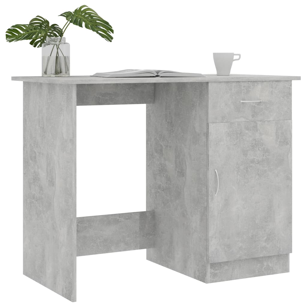 

vidaXL Bureau 100x50x76 cm spaanplaat betongrijs