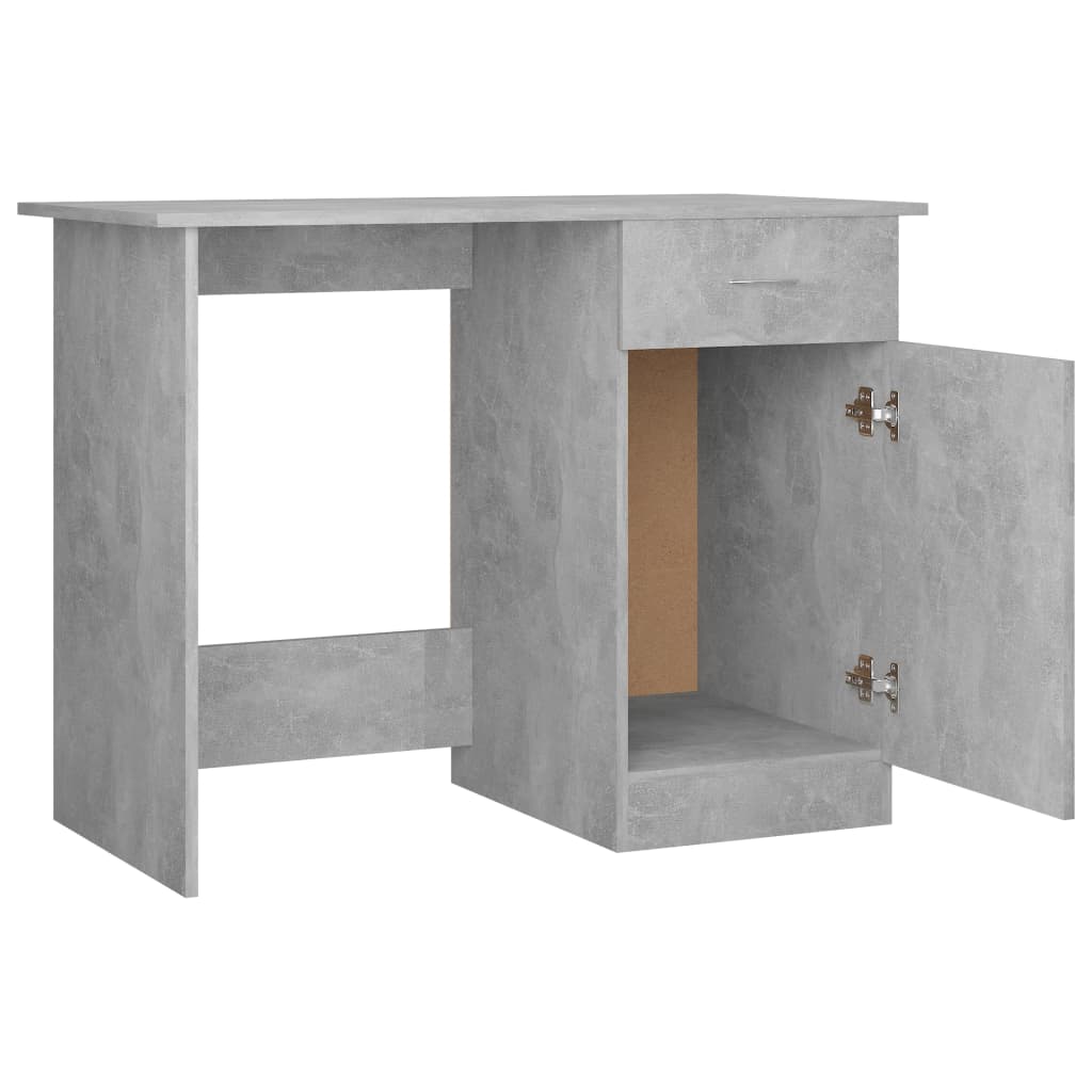 Rašomasis stalas, betono pilkos spalvos, 100x50x76cm, MDP | Stepinfit