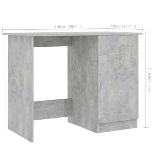 Psací stůl betonově šedý 100 x 50 x 76 cm dřevotříska - obrázek 9