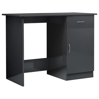 Vidaxl Desk High Gloss Grey 100x50x76 Cm Chipboard Vidaxl Com Au