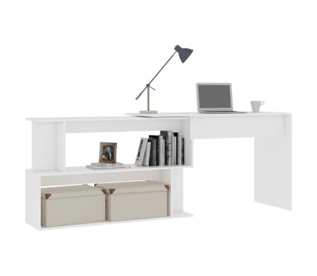 VidaXL L-Shaped Corner Desk White 47.2 X55.1 X29.5 Engineered Wood, 1 Set 47.2"x55.1"x29.5 - View #5